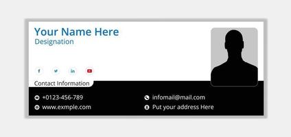 Minimal Email Signature Template design vector