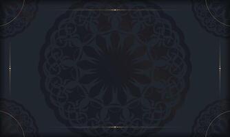 A black and gold ornate background with a circular design vector
