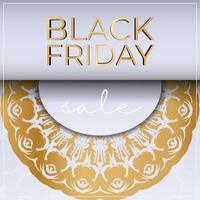 Black Friday advertisement in beige color with luxury pattern vector