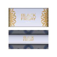 Beige Color Black Friday Poster Template with Round Pattern vector