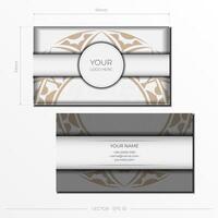 Business card template with ornate design vector