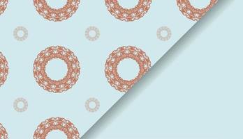 Aquamarine background with vintage coral ornament for design under text vector