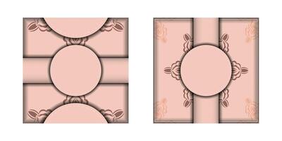 Two pink and brown frames with ornate designs vector