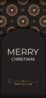 Greeting Card Happy New Year and Merry Christmas white color with winter pattern. vector