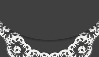 Black banner with abstract white pattern for logo design vector