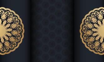 Baner in black with a luxurious gold pattern and a place for your text vector