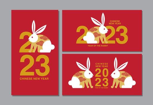 Lunar new year, Chinese New Year 2023 , Year of the Rabbit , template layout vector