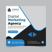 Digital marketing agency social media post template. vector