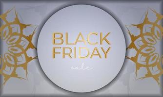 Celebration Baner Black Friday in beige color with vintage ornament vector