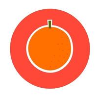 Mandarin orange icon on a red background. Yellow ripe chinese citrus fruit, Great for juice drink logos, invitation cards and fruit posters. Vector illustration