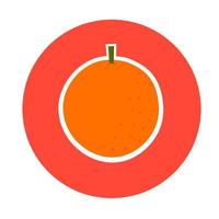 icono naranja mandarina sobre un fondo rojo. cítricos chinos maduros amarillos, geniales para logotipos de bebidas de jugo, tarjetas de invitación y afiches de frutas. ilustración vectorial vector