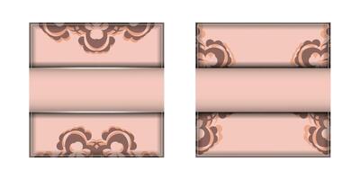 Two pink and brown banners with ornate designs vector
