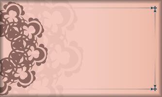 A pink and brown background with a lace pattern vector