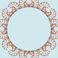 Postcard in aquamarine color with a luxurious coral ornament for your congratulations. vector