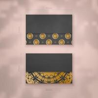 Presentable business card in black with Greek gold ornaments for your business. vector