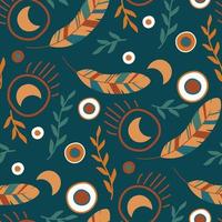 magic seamless pattern with feathers vector