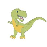 bonito desenho animado t rex andando 12805579 Vetor no Vecteezy