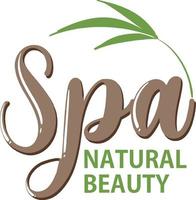 diseño de texto de belleza natural de spa para pancarta o póster vector