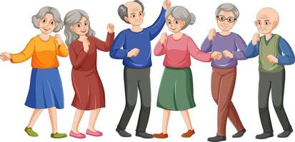 Group of elderly people dancing vector