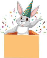 Cute grey rabbit cartoon character vector