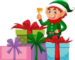 Christmas elf cartoon character vector