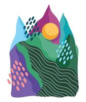 abstract landscape shaped mountains moon contemporary vector