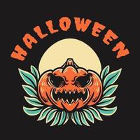 Pumpkin Halloween Retro Vector Illustration