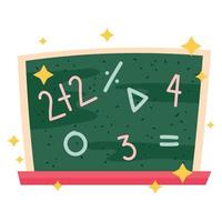 back to school, chalkboard numbers lesson icon vector