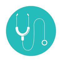 virus covid 19 pandemic medical stethoscope equipment block style icon vector