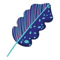 leaf foliage abstract texture blue decoration icon on white background vector