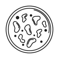 covid 19 pandemic virus infected in petri dish line style icon vector