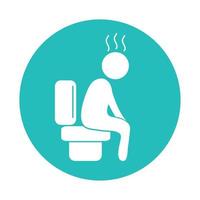 virus covid 19 pandemic sick person in toilet block style icon vector