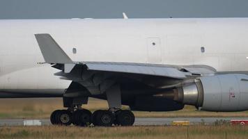 Airfreighter taxiing, slow motion. Frankfurt airport, Germany video