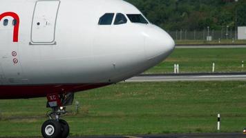 DUSSELDORF, GERMANY JULY 22, 2017 - AirBerlin Airbus A330 D ABXC taxiing before departure. Dusseldorf Airport, Germany video