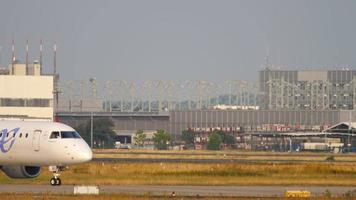 FRANKFURT AM MAIN, GERMANY JULY 18, 2017 - AirEuropa Embraer E195LR, EC LKX taxiing after landing in the at Frankfurt International Airport, Germany video