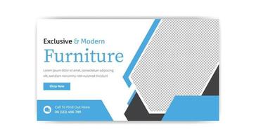 exclusive and modern furniture banner web template design free vector