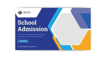 school admission thumbnail banner design free vector