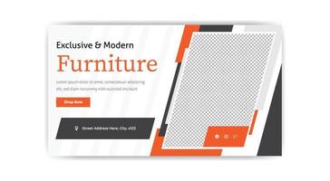 exclusive and modern furniture banner web template design free vector