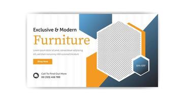 diseño de plantilla web de banner de muebles exclusivos y modernos vector gratis