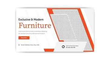 diseño de plantilla web de banner de muebles exclusivos y modernos vector gratis