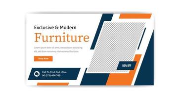 diseño de plantilla web de banner de muebles exclusivos y modernos vector gratis