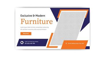 diseño de plantilla web de banner de muebles exclusivos y modernos vector gratis