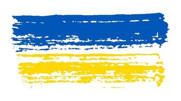 Ukrainian national flag in grunge style. Painted with a brush stroke flag of Ukraine. Vector illustration