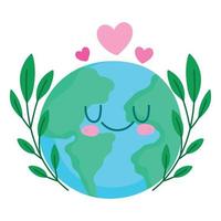 save the world with ecological and environment cartoon vector