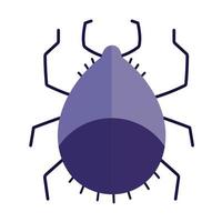 tick bug animal in cartoon flat icon style vector