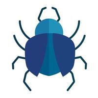 blue insect animal in cartoon flat icon style vector