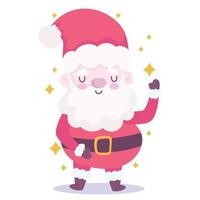 merry christmas cute santa claus decoration and celebration icon vector