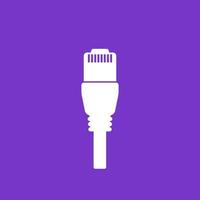 ethernet cable with a plug, vector icon