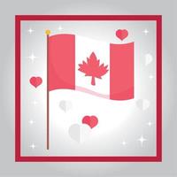 bandera canadiense, de, feliz, canadá, día, vector, diseño vector