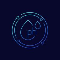 ph icon with water drops, line vector